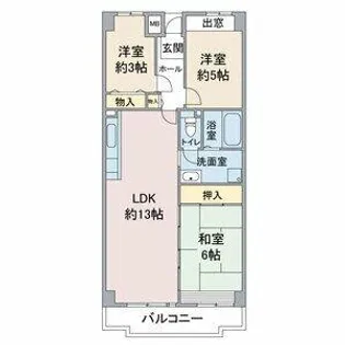 アーバンドエル杁中【6階】の間取り