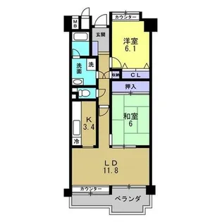 フロンティアホームズ芦屋【504号室】の間取り