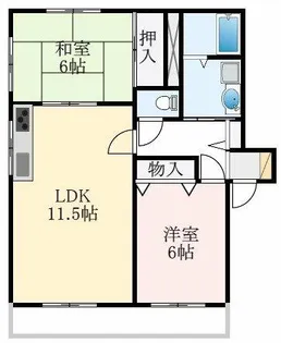 エトワール北野田【2階】の間取り