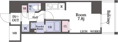 Metrosa谷町六丁目South【3階】の間取り