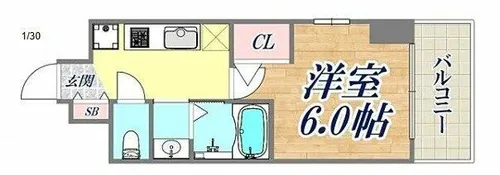 エステムコート神戸湊町【9階】の間取り