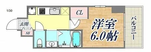 エステムコート神戸湊町【9階】の間取り