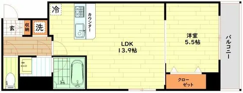 LaDouceur九条【2階】の間取り