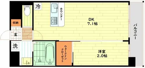 大阪府大阪市浪速区敷津西1丁目【マンション】の間取り