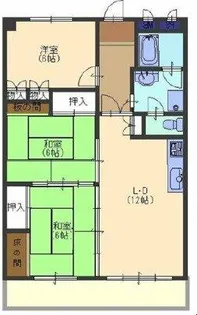 ハイツ岡本【4階】の間取り