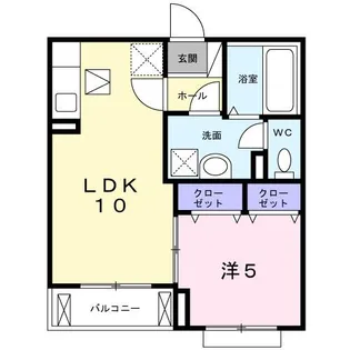 ヴィアソーレ摂津【206号室】の間取り