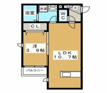 ソレイユ箱崎宮前【2階】の間取り