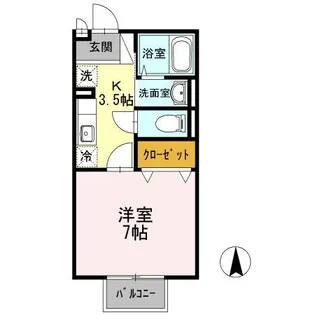 シャトルコート【102号室】の間取り