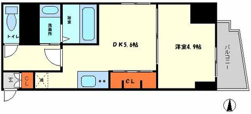 プライムアーバン松屋町【5階】の間取り