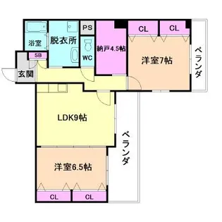 プラザ23【7階】の間取り