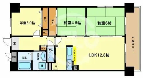 アメニティ江戸堀【7階】の間取り