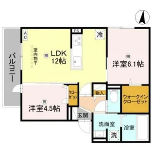 GRAMM松室吾田神町A【3階】の間取り
