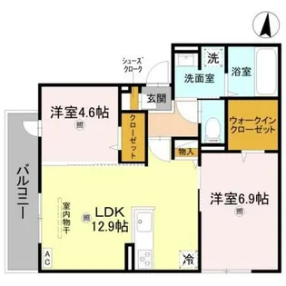 GRAMM松室吾田神町A【3階】の間取り