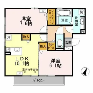 ハイツシダーフォレスト【202号室】の間取り