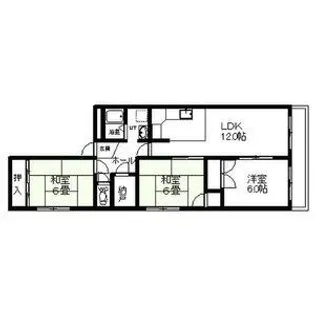 パールハイツ中の島【3階】の間取り