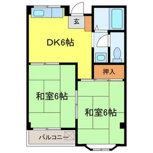ツカサロイヤルハイツ千代田【2階】の間取り