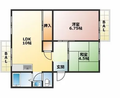 フラワリータウン志紀G棟【3階】の間取り