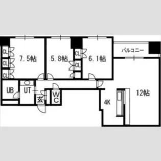 グランカーサ裏参道【9階】の間取り