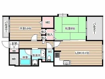 アリュレ御幣島【7階】の間取り