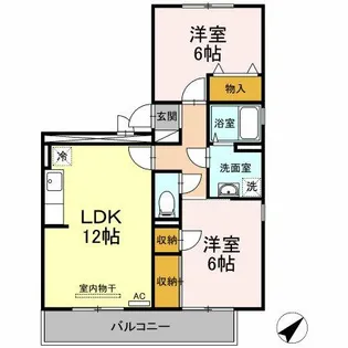 クレール徳力【1階】の間取り