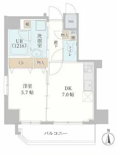ALIVIO新町【5階】の間取り
