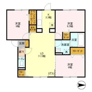 プランドール桔梗【202号室】の間取り