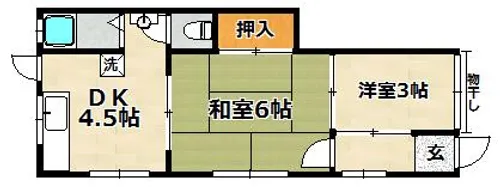 鬼塚文化【101号室】の間取り