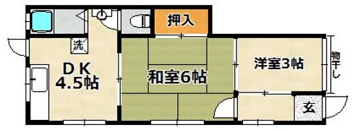 鬼塚文化【101号室】の間取り