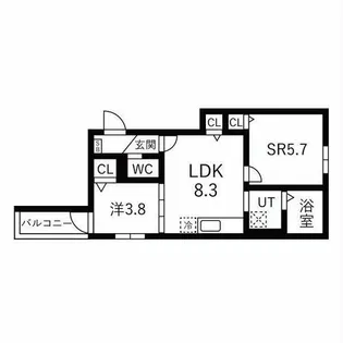 F asecia laso【304号室】の間取り
