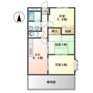 ハイツエトワール【1階】の間取り