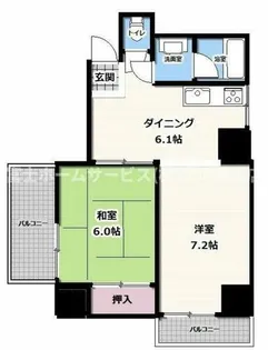 ローレルハウス北畠【4階】の間取り
