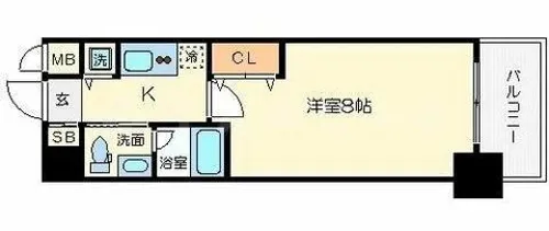 ISM谷町六丁目【2階】の間取り
