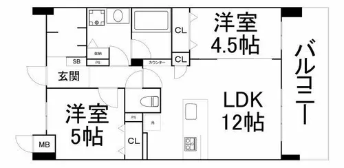 グランヴィラッセ北梅田【6階】の間取り