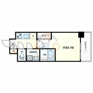 ワールドアイ難波citygate【2階】の間取り