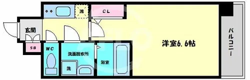 エスリード京橋アミュゼ【5階】の間取り