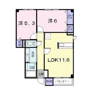 エスペランス桔梗【103号室】の間取り