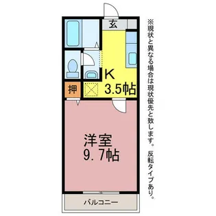 シャトレーオカダ【A203号室】の間取り