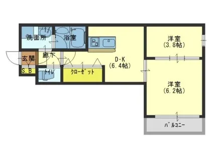 シャングリラ生玉【6階】の間取り