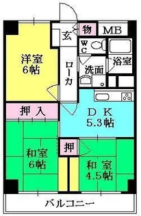 西宮スカイハイツ【1101号室】の間取り
