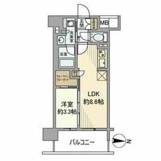 プレサンスレイズ茶屋ヶ坂【4階】の間取り