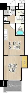 マスターズレジデンス道頓堀II【3階】の間取り