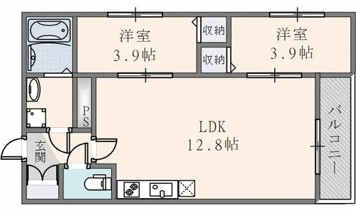 Tio瓢箪山【301号室】の間取り