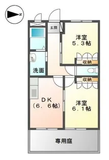 グランディール出石【1階】の間取り