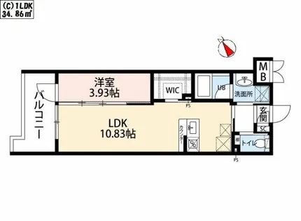 ウイングス城野駅前【4階】の間取り