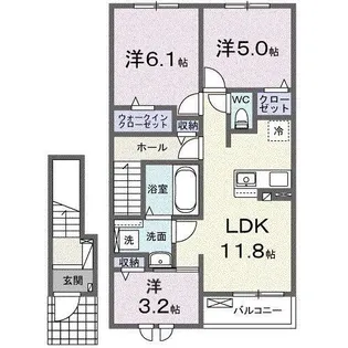 ベル・エクラ I【2階】の間取り