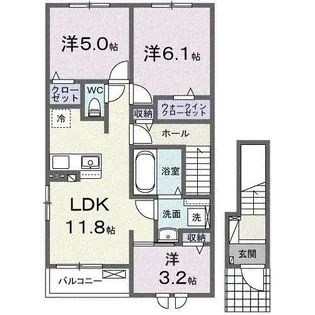 ベル・エクラ I【2階】の間取り
