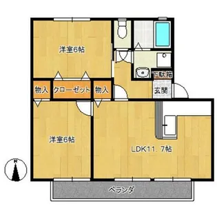 ビューラー前田 A棟【2階】の間取り