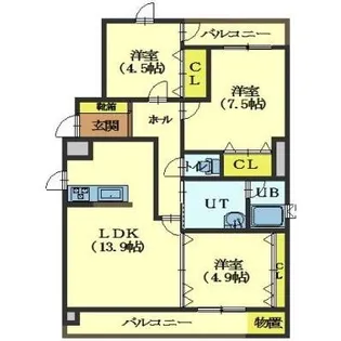 カーサ函館【603号室】の間取り