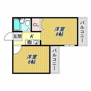 ノーブルハイツ山之内【1階】の間取り