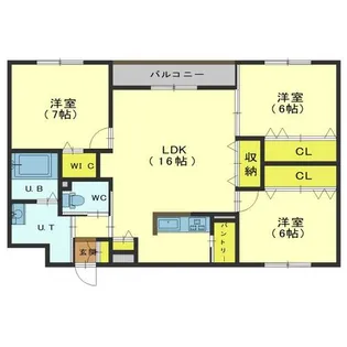 クレールマンション湯の川【3階】の間取り